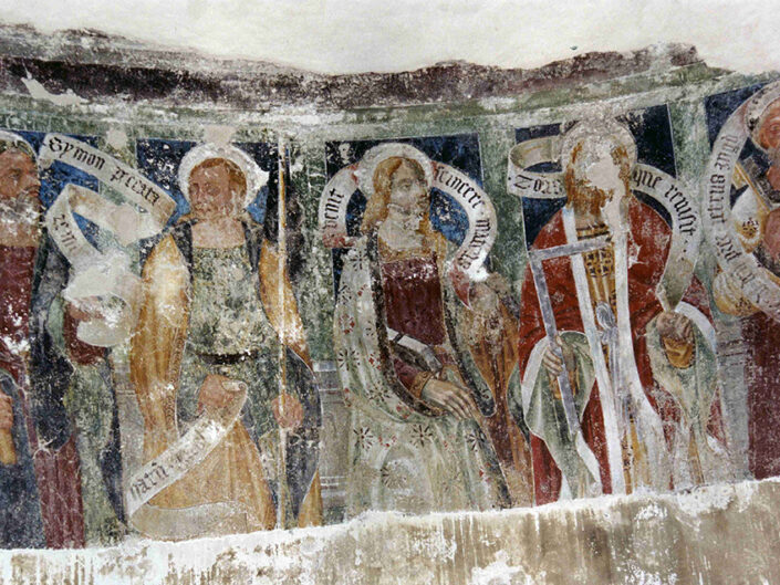 Fondo Afi - Bederoo Valtravaglia - Colleggiata (1137) - Canonica di San Vittore - Affresco dell'abside (1440-1550) - Foto Franco Rinaldin - 1991